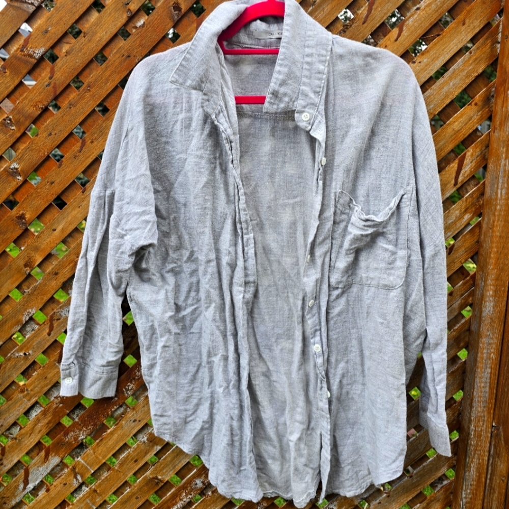 OAK + FORT disheveled style button up top